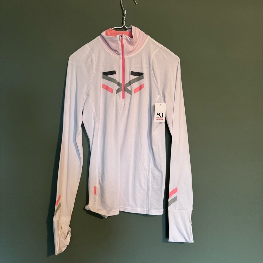 Kari Traa Amalie HZ White and Pink Long Sleeve Top